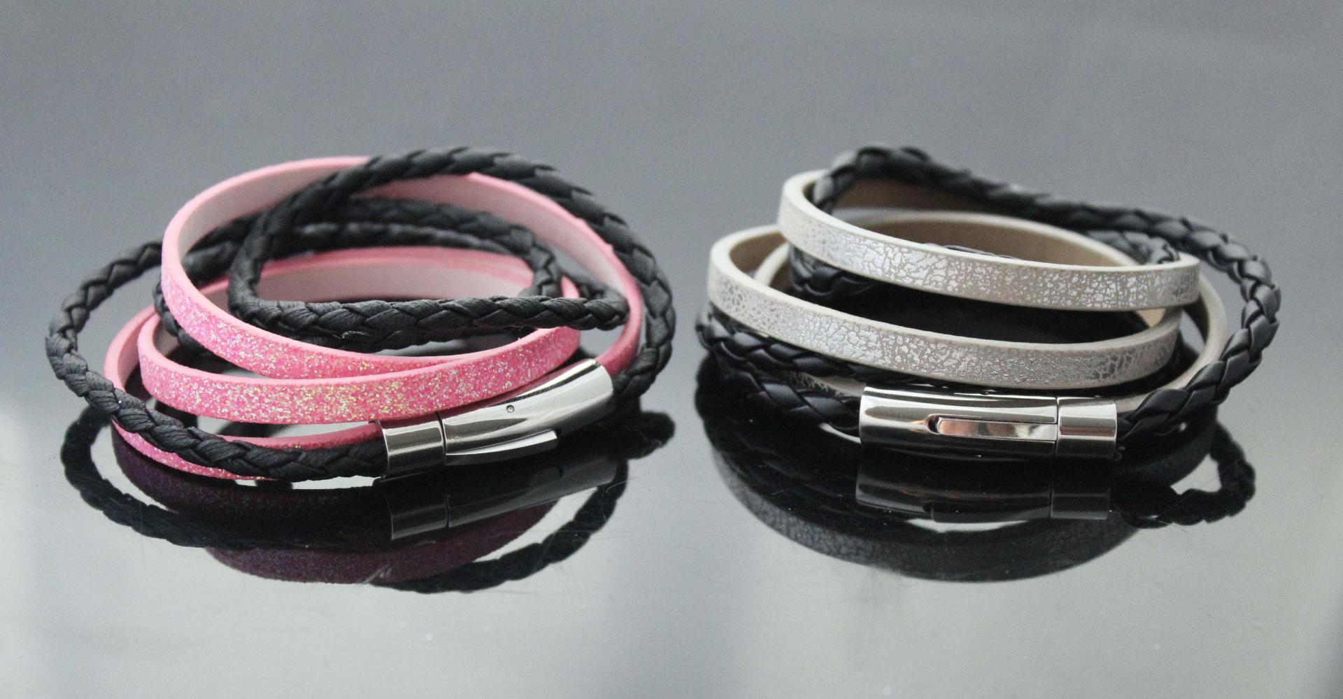 Braided Design Stainless Steel and Multilayer Leather Bracelet for Men –  Shining Jewel